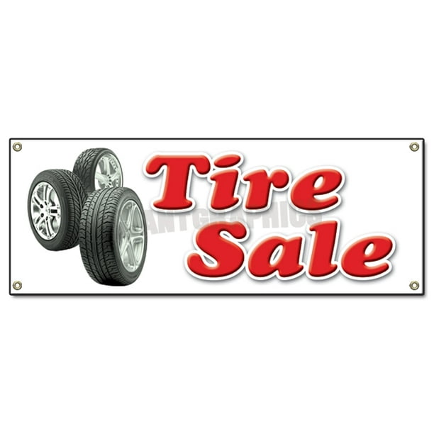Used Tires Banner Sign Tires Sale Sell Wheels Wheel Rim Rims Rubber Tread rain Slick wear Signs 